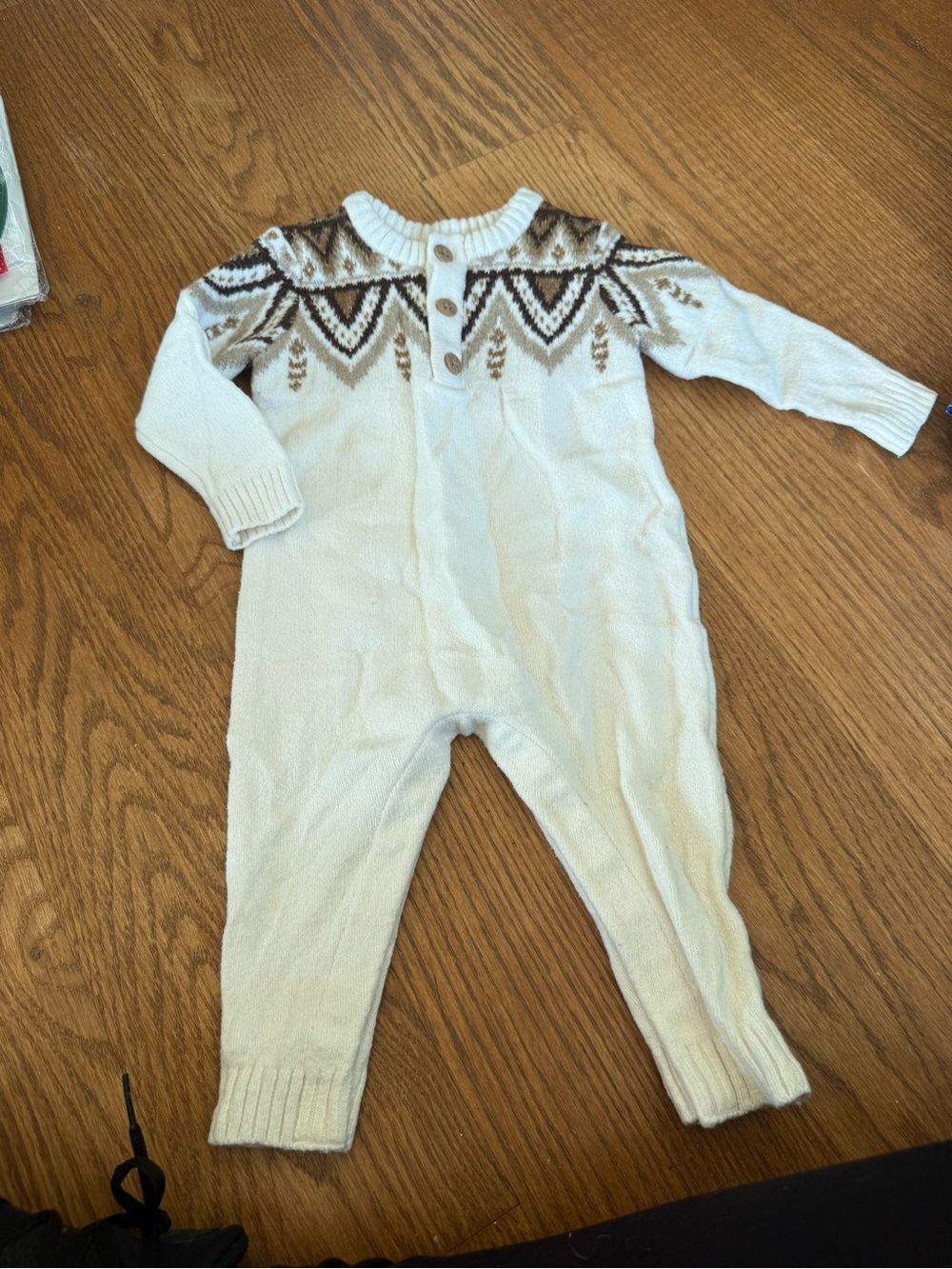 Fair isle sweater onesie